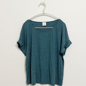 Groove Stripe Crew- Teal